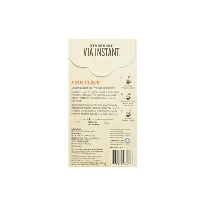 Starbucks VIA Ready Brew Pike Place Roast Coffee 12 Count