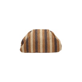 Verdusa Women's Straw Woven Clutch Handbags Striped Dumpling Clutch Purses Multicolor One-Size