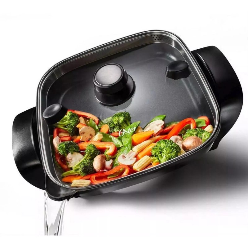 Oster DiamondForce 12x12 Strain & Pour Electric Skillet Nonstick Coating