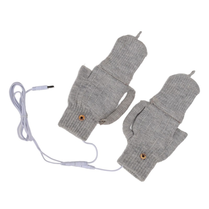 USB Heating Gloves Warm Cotton Full Finger and Half Fingerless