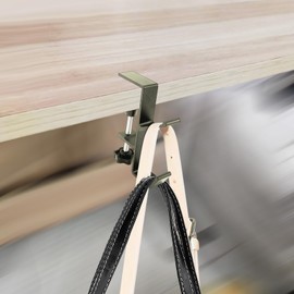 Clamp-On Desk Mount Bag Holder Hook with Adjustable Arm - Heavy Duty Handbag Hanger Organizer for Tables