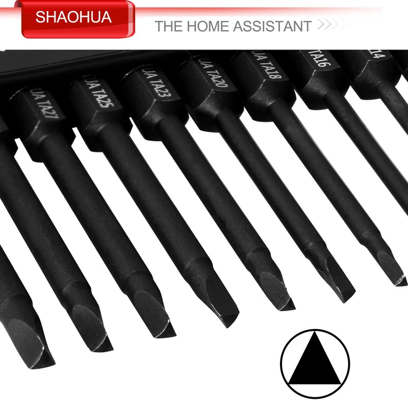 SHAOHUA Triangle Screwdriver Set, 10Pcs S2 Steel Triangle Drill Bit