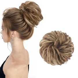 Hairpiece with Elastic Band, Bun Hairpieces, Curly Hair with Scrunchie, Synthetic Updo Hair Extensions, Hair Bun Hairpieces for Women, Girls, Ponytail