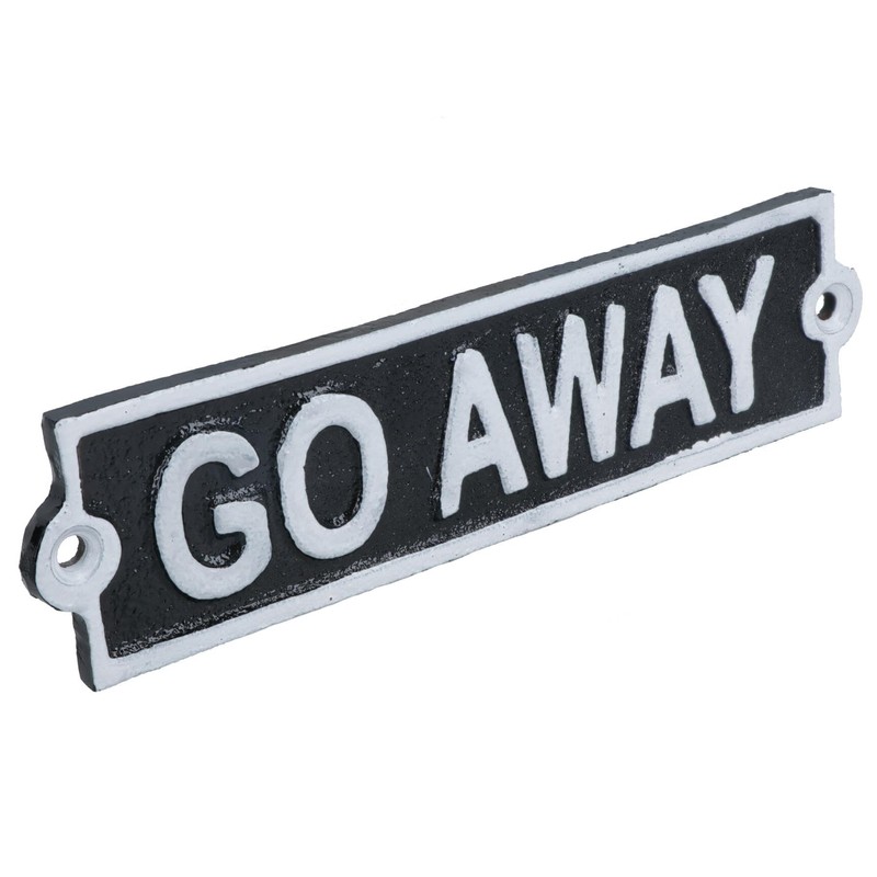 AB Tools Go Away Cast Iron Sign Plaque Door Wall