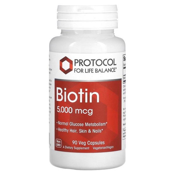 Biotin, 5,000 mcg, 90 Veggie Capsules / 비오틴, 5,000 mcg, 90 베지캡슐