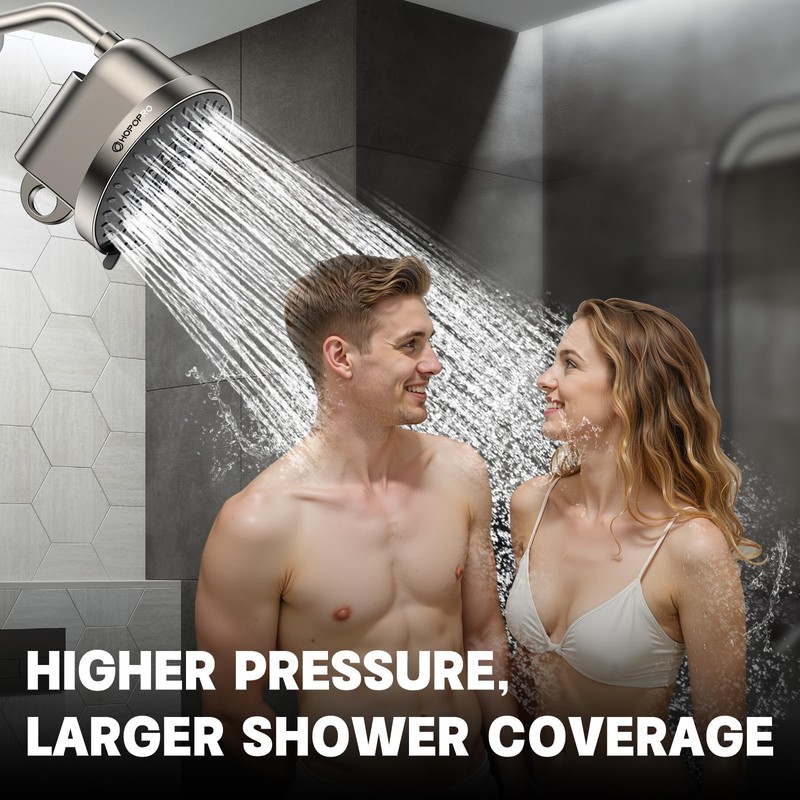 High Flow Filtered Shower Head, HOPOPRO 5 Modes High Pressure