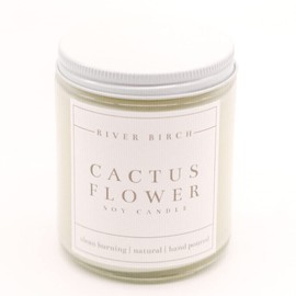 River Birch Candles Cactus Flower Scented Candle | Premium, All-Natural, Non-Toxic, Soy Candles | 8.5oz 40 Hr Burn Time | Cozy Relaxing Gifts for Home