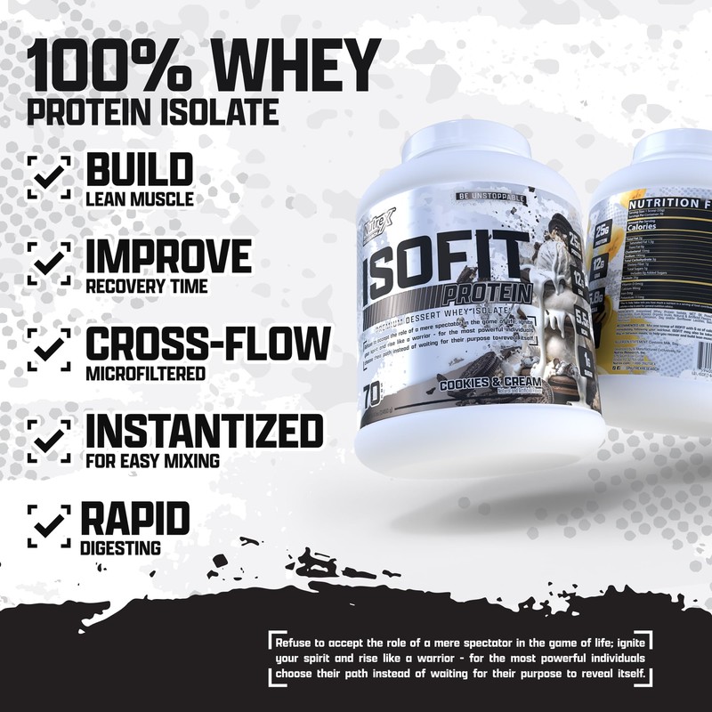 Nutrex Research IsoFit Whey Protein Powder Instantized 100% Whey Protein