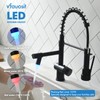 VFAUOSIT Kitchen Faucets with LED Light, Commerical Black Kitchen Faucet