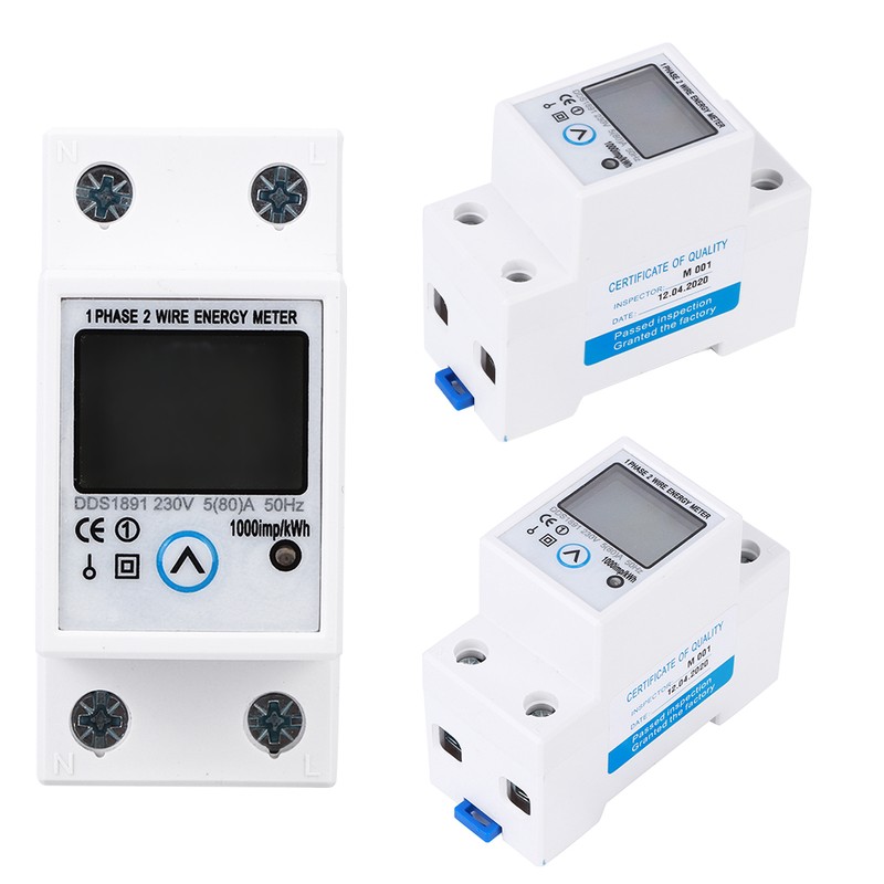 Single Phase Meter Accuracy Large Screen Multifunction Middle Button Reset