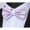 HISDERN Men's Bow Pocket Square Set Plain Pre-Tied Fly Handkerchief