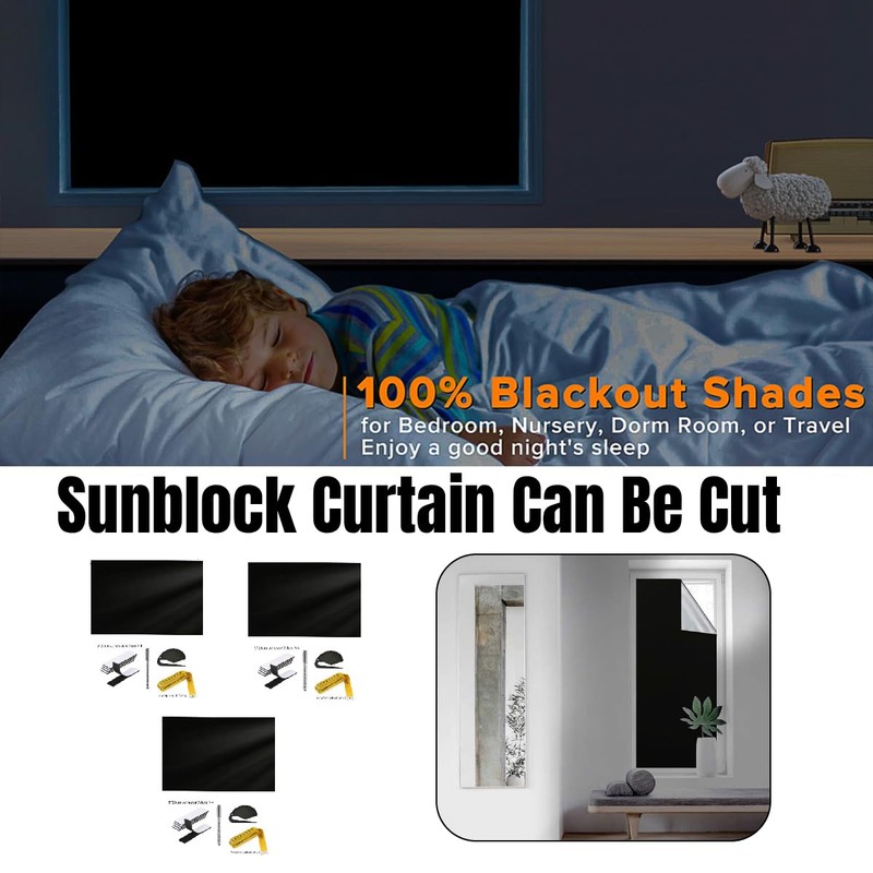 AIMALL 420D Silver Coated Blackout Curtains | Portable Full Blackout