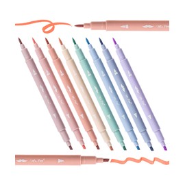 Mr. Pen- Dual Tip Aesthetic Highlighters, 8 pcs, Chisel & Brush Tips, Pastel Colors