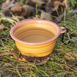 Made Easy Kit Portable Collapsible Dog Bowl for Water or Food Great Pet Travel Bowl in Multiple Sizes (Standard - 12oz, Brown)