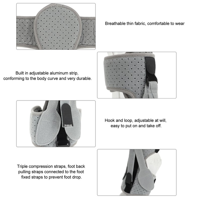 Foot Drop Support Brace Adjustable Plantar Fasciitis Night Splint for