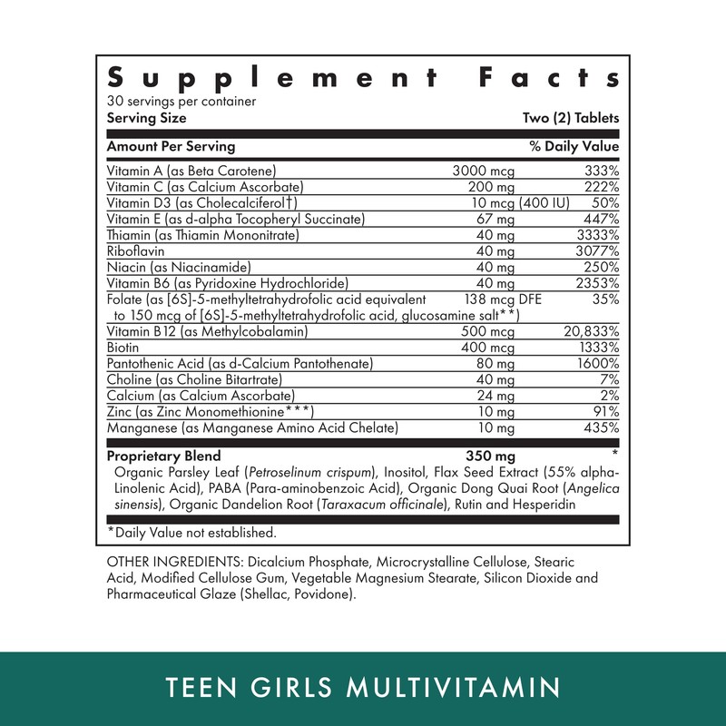 MICHAEL'S Health Naturopathic Programs Teen Girls Multivitamin - 60 Vegetarian