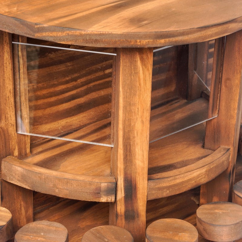 MIXUMON Crescent Squirrel Feeder Table, Wooden Squirrel Picnic Table Feeder,