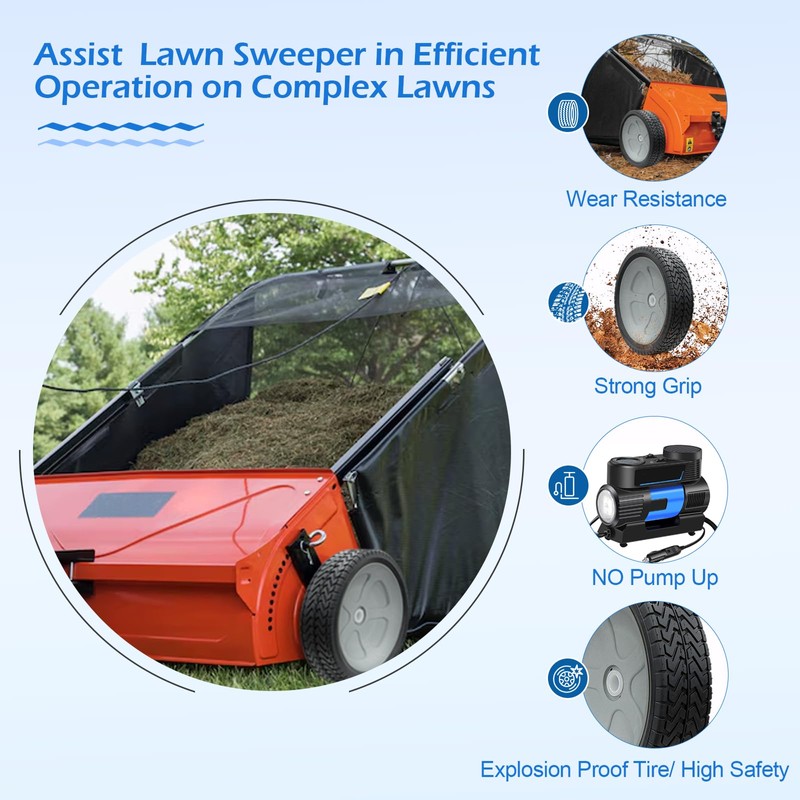 40987 Lawn Sweeper Wheel & Tire Assembly Compatible with Agri-Fab