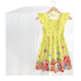 Bezall 20Pcs Plastic Garment Bags for Children Clothes, 27.5 Inch Clear Dry Cleaning Bags Hanging Plastic Dust-proof Suit Garment Covers for Dry Cleaner, Home Storage, Travel