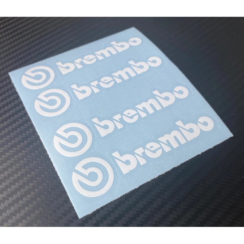 CUSTOM 4 Brembo Decals Stickers Vinyl Caliper Brake Gloss White