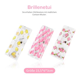 Glasses Case Soft PVC, Pack of 3 Glasses Case for Women, Glasses Box, Children, Portable, Sunglasses Case, Classic, Glasses Case