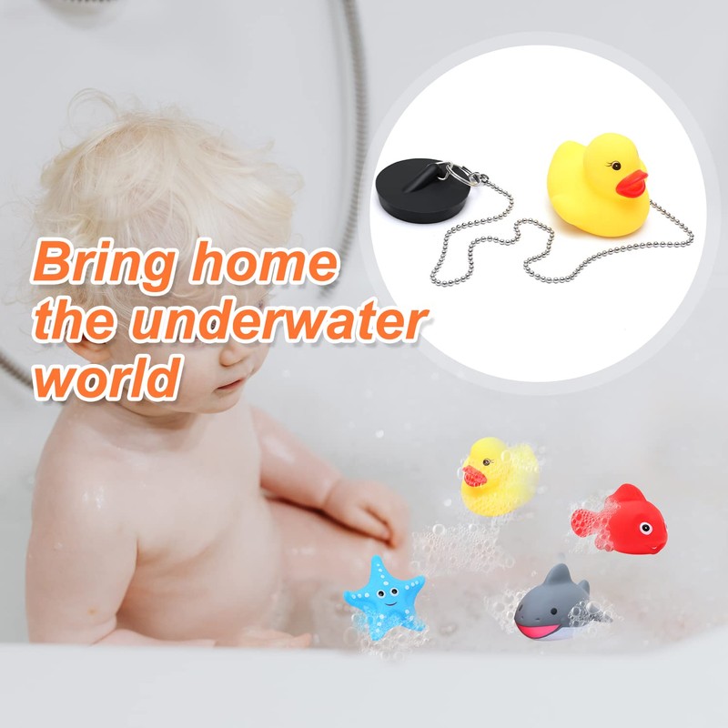 Bathtub Plug with Stainless Steel Ball Chain 45mm, Rubber Floating