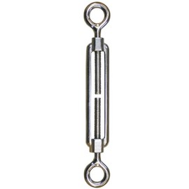 Turnbuckle with eyelet – eyelet, size M8 stainless steel V4A turnbuckle rope tensioner adjustable rope tensioner stainless steel rope wire ropes steel cable railing rope trellis VA A4 AISI316 AISI 316