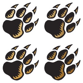 Sports Spirit Temporary Tattoos / 100 Mini Team & School Spirit Designs/Skin Safe/Removable (Gold Wolf Paw)