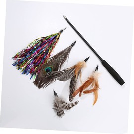 SUPVOX 6pcs Interactive Cat Teaser Stick and Replacement for Indoor Play Strengthen Fun Training Toy for