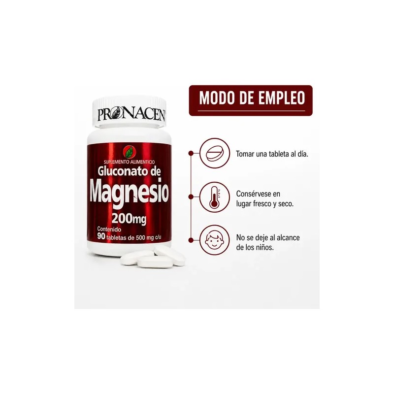Magnesio (gluconato - 90 Tabletas) Pronacen