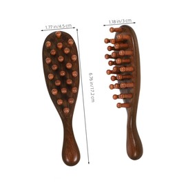 Healeved 2pcs Sandalwood Wide Tooth Comb Set Natural Wooden Scalp Massage Hairbrush for Hair Types Promotes Scalp Health and Circulation for Family Use