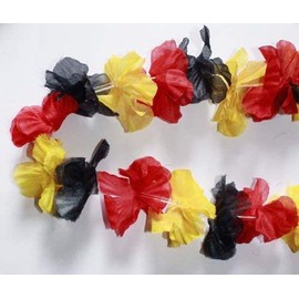 HAAC Set of 2 Hawaiian Flower Necklaces in Germany Colours Germany Football 2020, Polyester