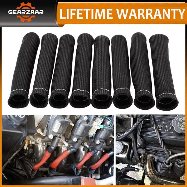 Gearzaar 2500° 6" Spark Plug Wire Boots Protector Black Sleeve