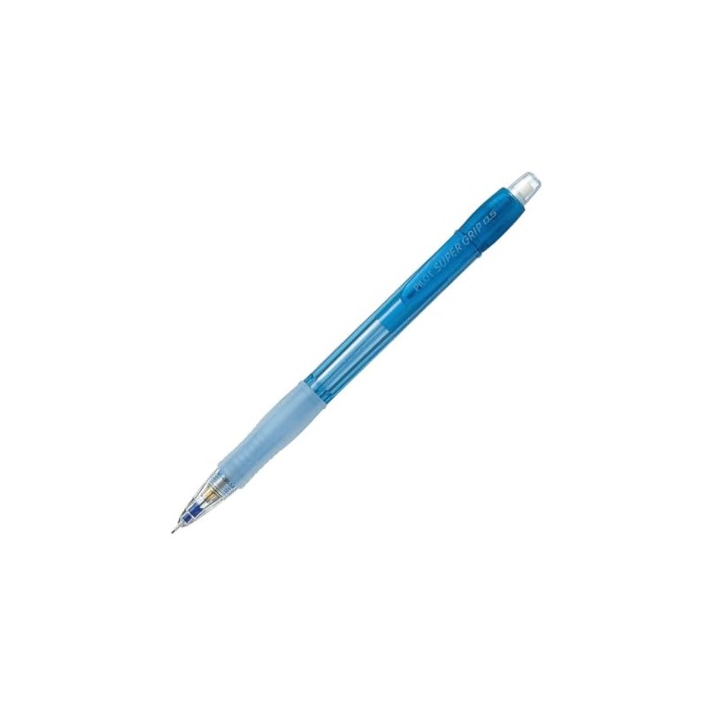 Pilot HGP100R10TL5 Mechanical Pencil, Super Grip Knock, 0.5, Transparent Blue,