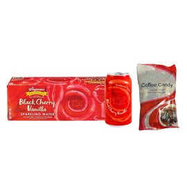 Wegmans Sparkling Water, Seltzer Drink, 0 Sugar, Flavored Carbonated Beverage, 0 Calorie, Refreshing & Healthy, 12 Fl Oz - 12 Cans Pack (Black Cherry)