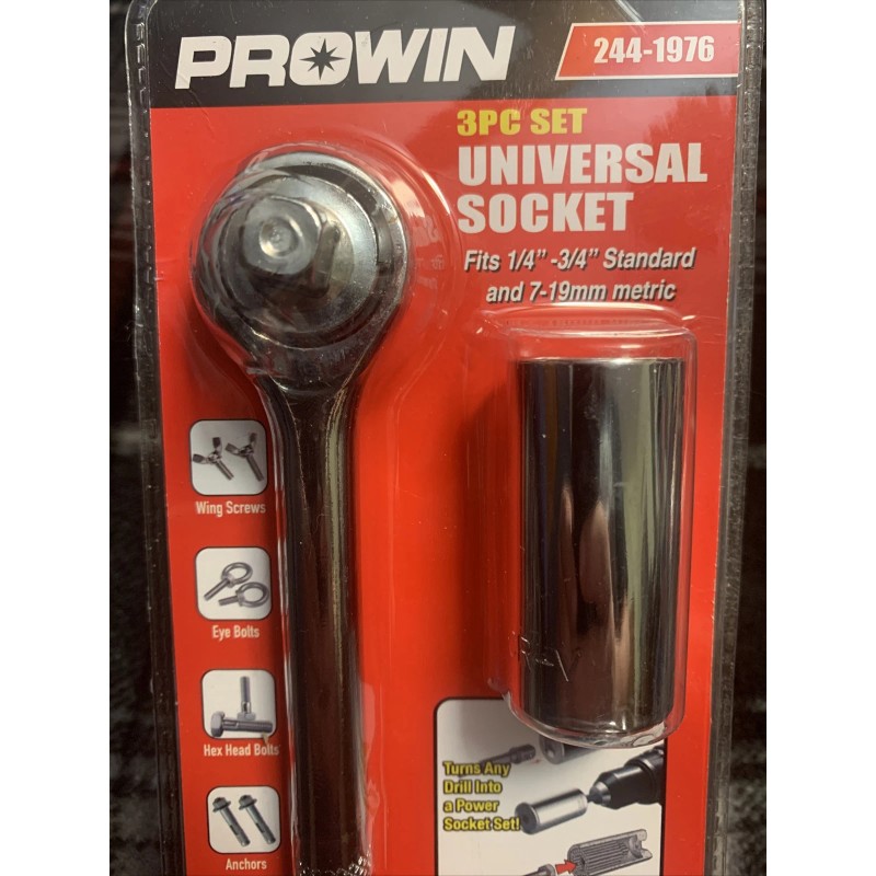 Prowin 3 Piece Prowin Universal Socket Mechanic's Tool Set