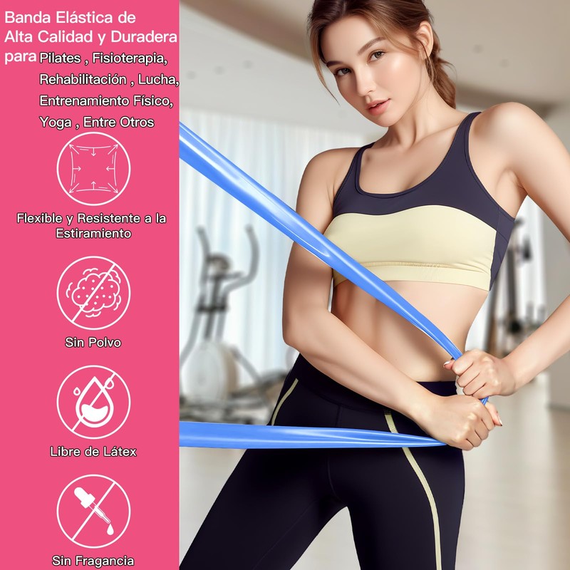Jasinber Bandas Elásticas, 3 Unidades Bandas de Resistencia para Yoga，Pilates,