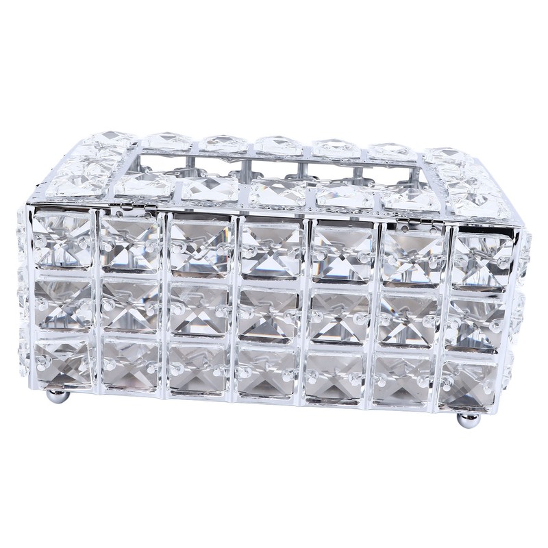 Crystal Tissue Dispenser Elegant Crystal Napkin Holder Decorative Facial Tissue