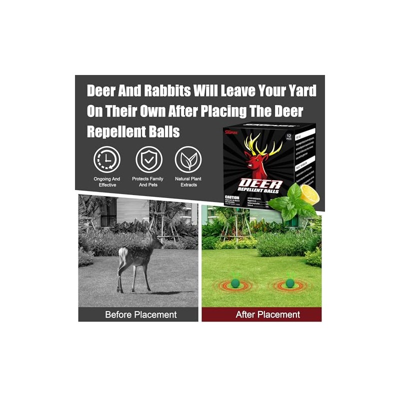 Deer Repellent for Garden, Rabbit Repellent Outdoor, Deer Deterrent for
