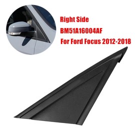Side Rearview Triangle Molding Cover Fender Corner Molding for Ford Focus 2012 2013 2014 2015 2016 2017 2018 (Black, Right (Passenger) Side)