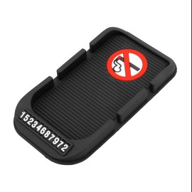 ZIMISI Car Dashboard Anti-Slip Mat Cell Phone Holder, Double-Groove Sticky Dashboard Gripping Gel Pad with Number Plate, Multifunction Car Anti-Slip Mat for Navigation Cell Phone Sunglass Keys (Black)