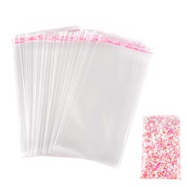 LOMIMOS 200pcs Self-Sealing Transparent Bag, Resealable Cellophane Adhesive Clear Plastic Packing Bag for Birthday Wedding Party Decoration, 3.9X7.9in