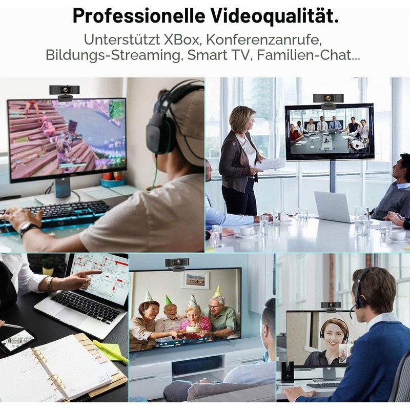 Spedal 1080p Full HD Webcam with Auto Focus, Dual Microphone