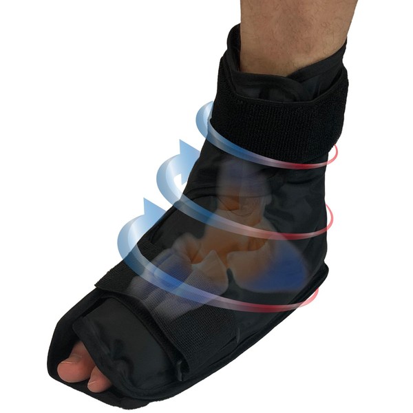Foot & Ankle Pain Relief Hot/Cold Gel Wrap - Effectively Relieve Foot and Ankle Aches & Pains Using Compression Gel Ankle Ice Pack Wrap - Heated or Cooled, Targets All Areas of Ankle & Foot - Large