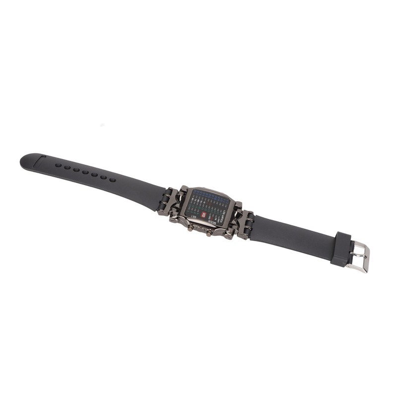 Men's LED Watch Classic Fashion Men's Rectangular Watch with Binary