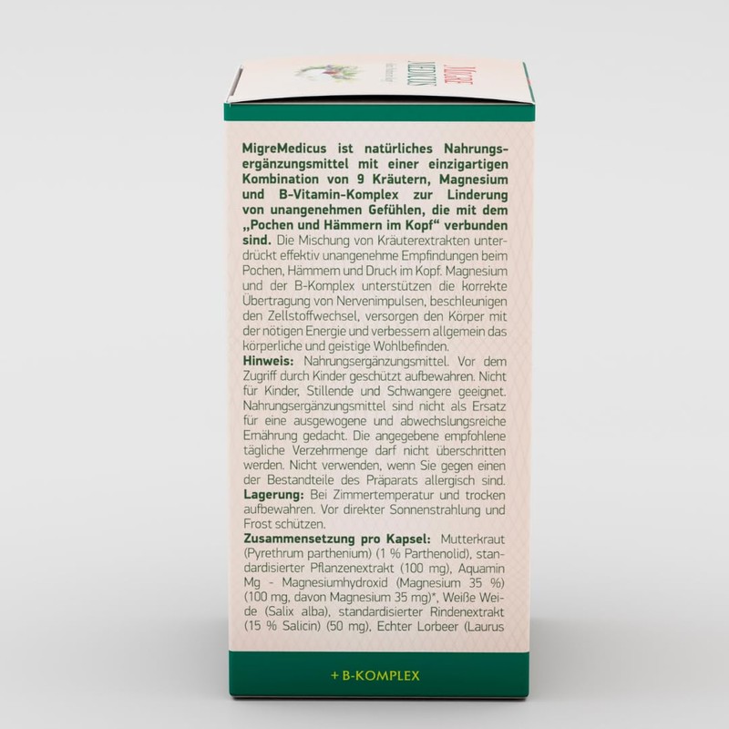SwissMedicus MigreMedicus - Headache Free Thanks to Natural Power with