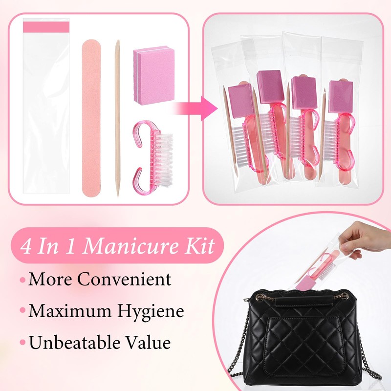 100 Sets Disposable Manicure Kit Basics 4 Piece Nail Kit