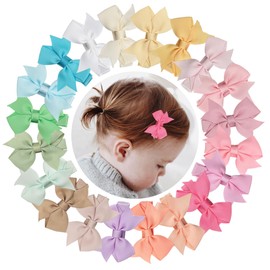 CLLOT CLLOT Hair Clips for Girls - 20PCS Fully Lined Hair Bows Alligator Clips for Toddlers, Kids, Infants, and Babies