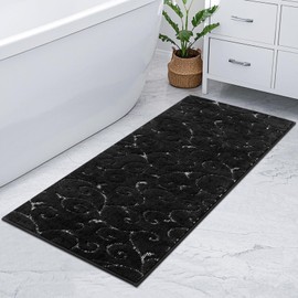 HEBE Bathroom Rugs Runner 48''x20'' Luxury Bath Mat Non Slip Long Bath Rugs for Bathroom Absorbent Microfiber Area Rug Runner Super Soft Machine Washable Plush Mats for Shower Floor