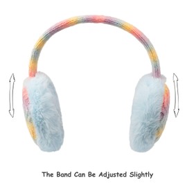 Zeltauto Kids Earmuffs Knit Ear Warmer Winter Warm Plush Ear Muffs for Girls and Boys (Wathet)